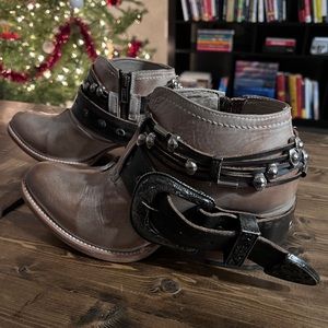 Freebird booties. Type: Saloon | Size: 9 | Color: Taupe.